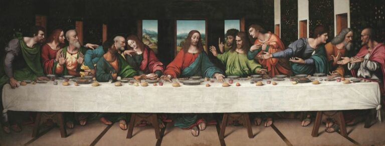 Réplica del fresco "La última cena" pintado por Leonardo.